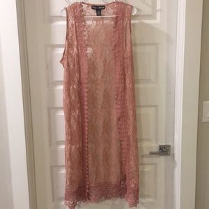 Salmon Pink Lace Vest